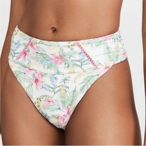 LoveShackFancy Hawaiian Hibiscus Reversible Bikini Bottom Sz L